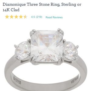 QVC Diamonique 3 Stone Ring